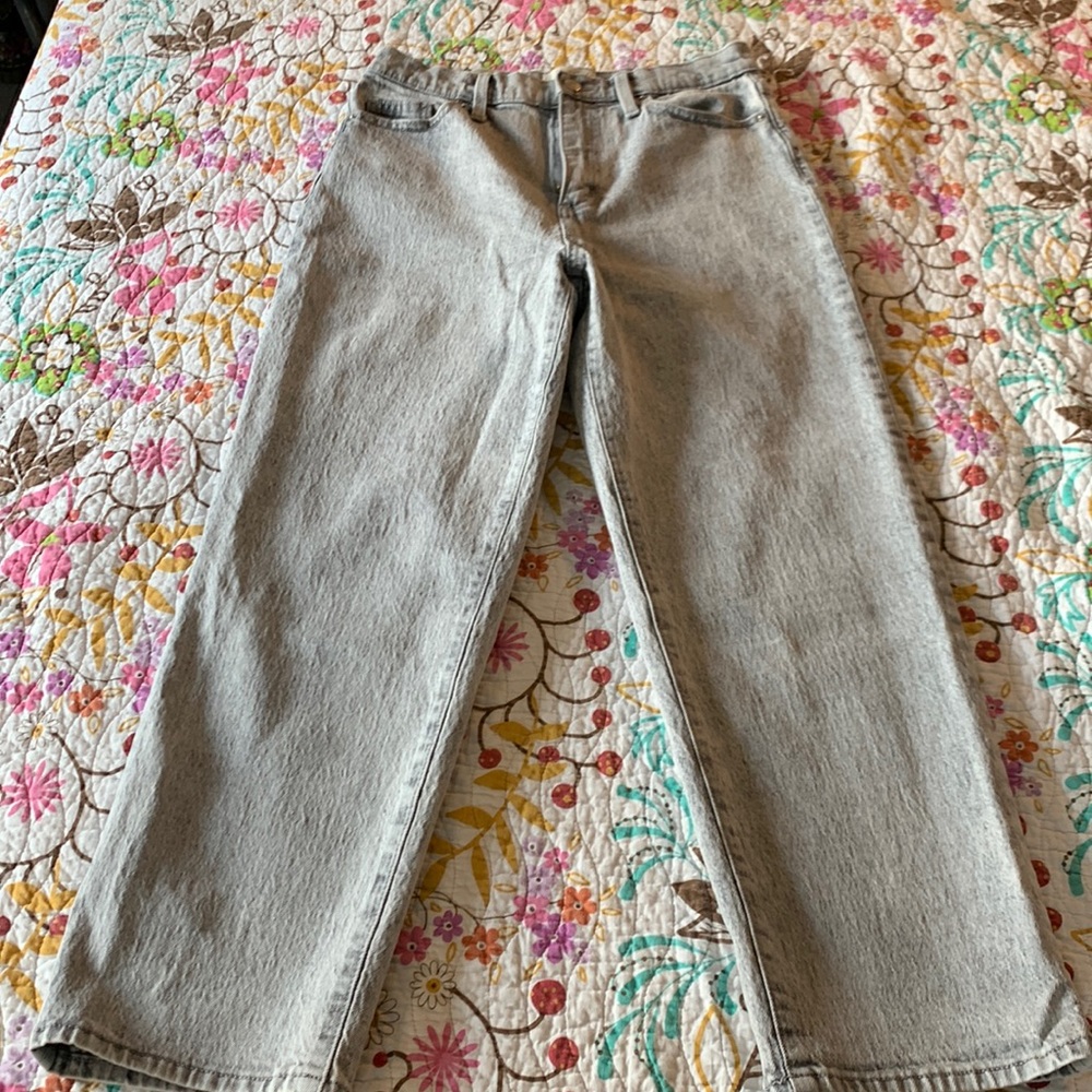 Vintage straight grey jeans.